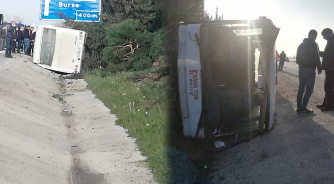 Bursa'da lastiği patlayan otobüste can pazarı... 18 kişi yaralandı