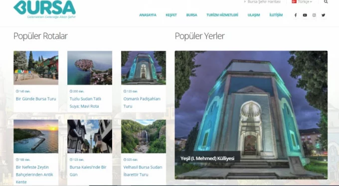 Turizm hamlesi! Bursa'yı dünyaya tanıtacak site yayında!