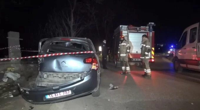 Bursa'da korkunç kaza! Aşırı hız sonucu köprüye vurdu: 3 ağır yaralı