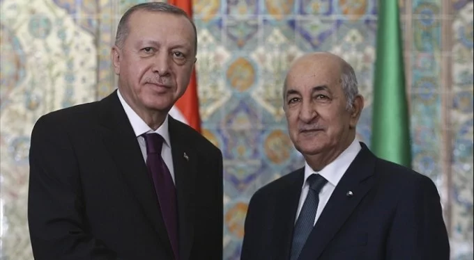Cumhurbaşkanı Erdoğan ile Cezayir Cumhurbaşkanı Tebbun İsrail'in saldırılarını görüştü!