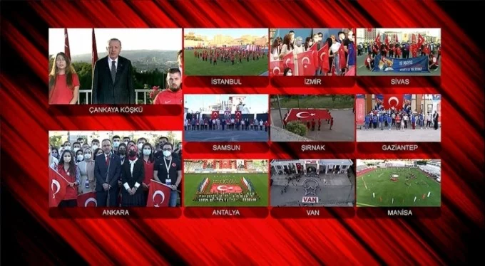 Erdoğan da eşlik etti! Türkiye 19.19'da tek ses oldu!