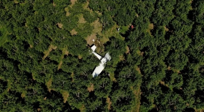 Bursa'daki uçak kazasında son durum... Drone ile havadan görüntülendi