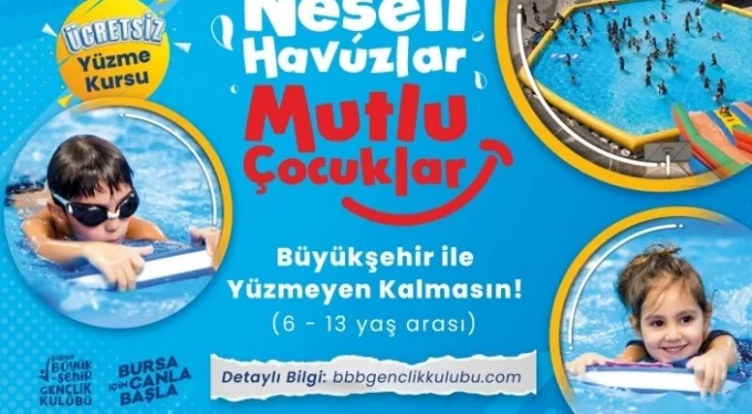 Bursa'da yüzme havuzu çocukların ayağına geliyor