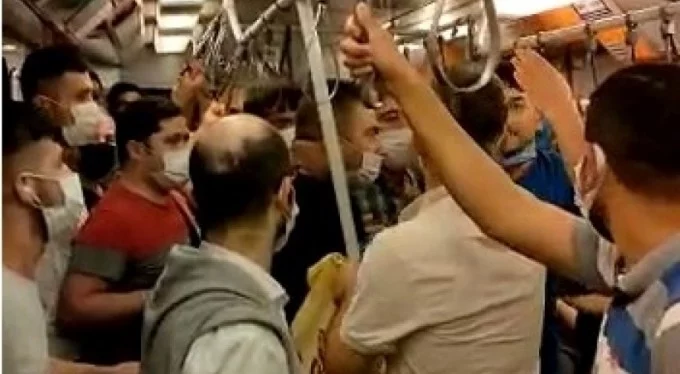 İstanbul metrosunda maske kavgası!