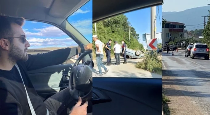 Bursa'da kaza! Genç sürücü aracıyla defalarca takla attı!