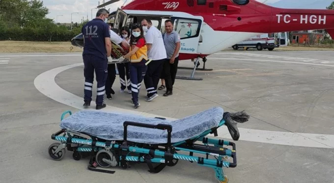 Bursa'da helikopter ambulans, 46 yaşındaki hasta için havalandı