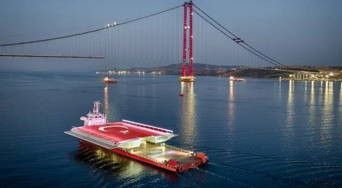 Bursa'da üretildi...Dünyanın en büyük köprüsünün inşaatına ulaştı