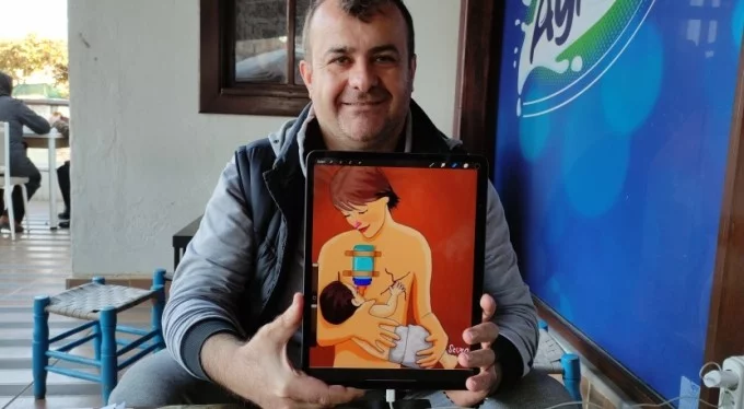 Bursa'da bu karikatürleri kanser hastaları için çiziyor