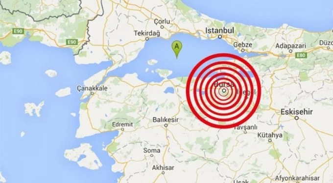 Bursa-Esence açıklarında 3.0 büyüklüğünde deprem