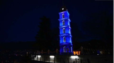 Bursa maviye boyandı! Büyükşehir'den anlamlı farkındalık projesi!