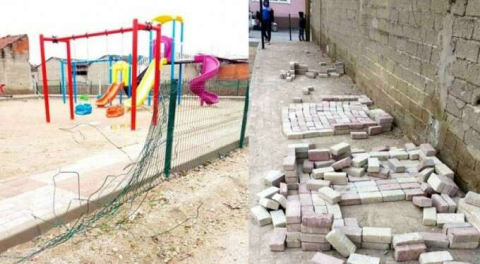 Vandallık! Bursa'da yeni yapılan park kullanılamaz halde!