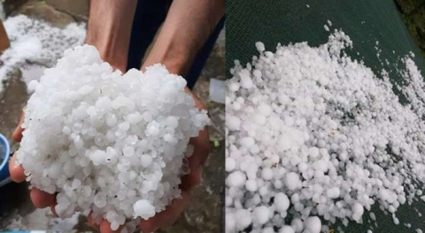 Bursa'ya ceviz büyüklüğünde dolu yağdı