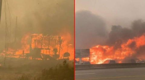 Rekor sıcaklık! Köyün tamamına yakını kül oldu