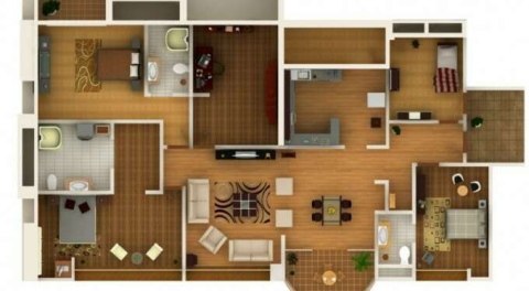 Başiskele'de dört artı bir daire...