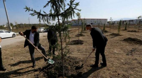 İnegöl'de 154 fidan toprakla buluştu