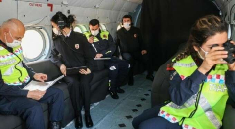 Bursa'da jandarmadan drone destekli trafik denetimi