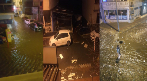 Gemlik'te deniz taştı! Yollar göle döndü