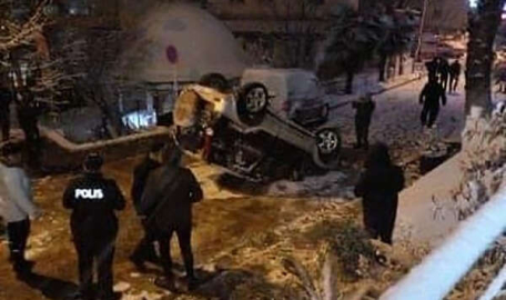 Bursa'da karda takla atan cip kameraya yansıdı