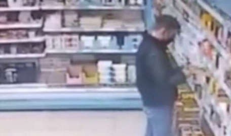 Markette peynir hırsızı böyle yakalandı