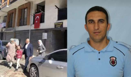 Bursa'da şehidin evine Türk bayrağı asıldı