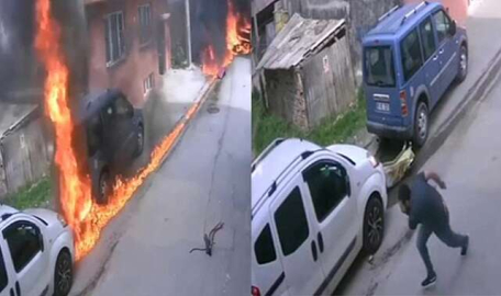 Bursa'da uçağın düşme anı kameraya böyle yansıdı