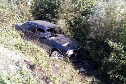Bursa'da otomobil dereye uçtu, 2 kişi yaralandı