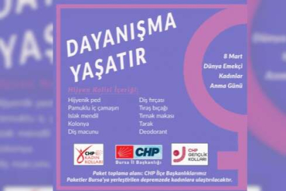 Bursa CHP'den depremzedelere hijyen malzemesi dayanışması