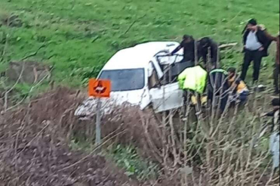 Bursa'da otomobil şarampole uçtu