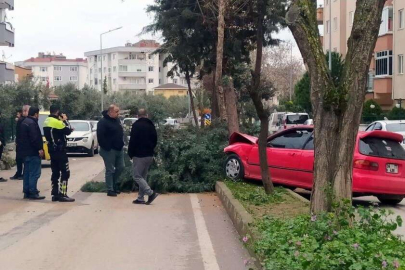 Bursa'da alkollü sürücü önce bir araca sonra ağaca çarptı