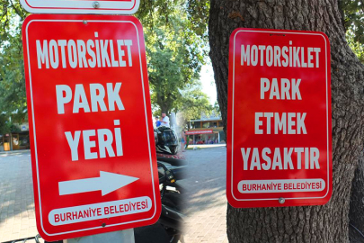 Motosiklet park yerine, motosiklet park etmek yasak!