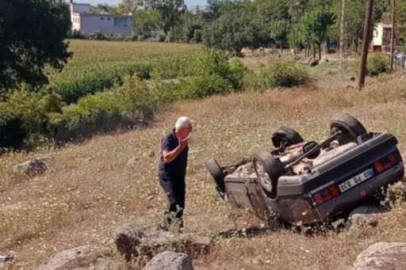Otomobil şarampole devrildi: 2 yaralı