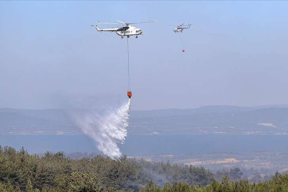 Çanakkale'deki orman yangınına müdahale sürüyor