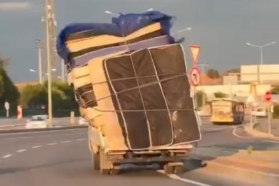 Bursa'da tehlikeli taşımacılık kamerada