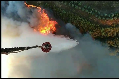 Bursa’daki orman yangınına havadan böyle müdahale edildi