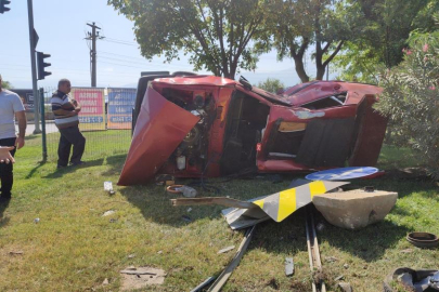 Bursa'da feci kaza: Takla atan araç hurdaya döndü