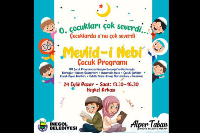 Çocuklara özel Mevlid-i Nebi programı