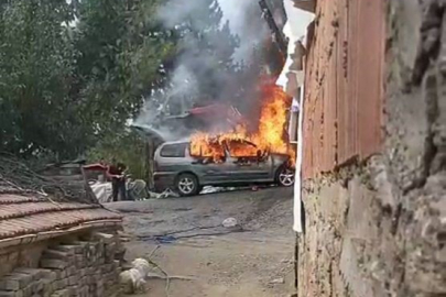 Kontağa bastı, alev topuna döndü