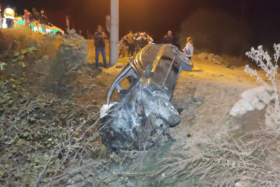 Bursa'da şarampole uçan 3 kişi ölümden döndü