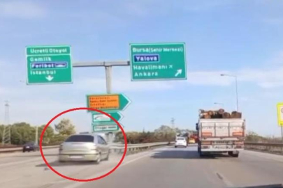 Bursa'da kararsız sürücü otobanda refüje böyle daldı