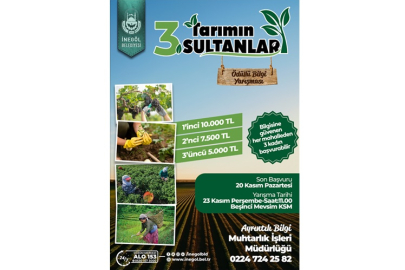 İnegöl'de Tarımın Sultanları Bilgi Yarışması 23 Kasım’da yapılacak