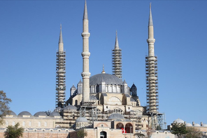 Selimiye Camisi'nde restorasyon çalışmaları sürüyor