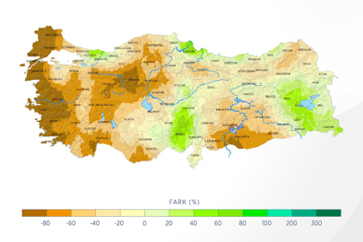2023 Ekim ayı alansal yağış durumu