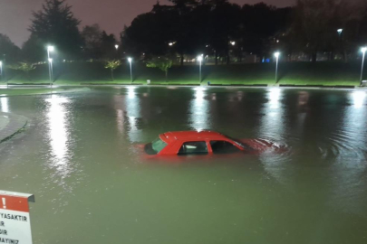 Bursa'da aracını çıkarmak isterken gölete düştü