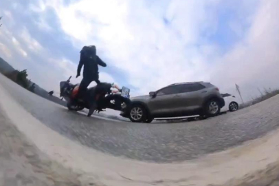 Bursa'daki motosiklet kazası, aksiyon kamerasına yansıdı