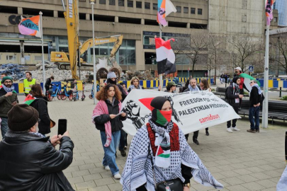 Brüksel'de Gazze'ye destek protestosu