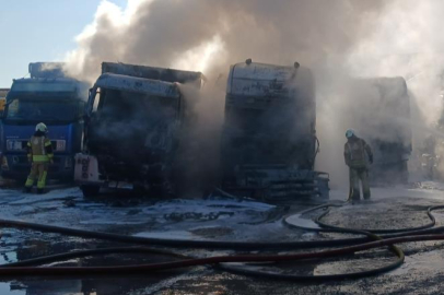 Park halindeki 5 TIR küle döndü