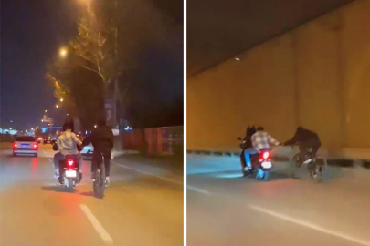 Bursa'daki tehlikeli yolculuk kamerada