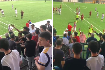 Bursa'daki futbol maçında tehlikeli gerginlik