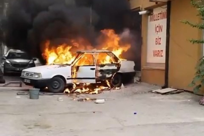 Bursa’da otomobiller alev topuna döndü