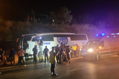 Yolcu otobüsü yoldan çıktı: 1 ölü, 7 yaralı